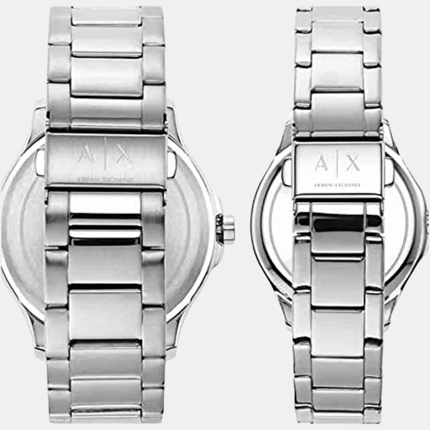 Hampton Couple Quartz Black Dial Analog Stainless Steel Watch AX7132SET - Image 2