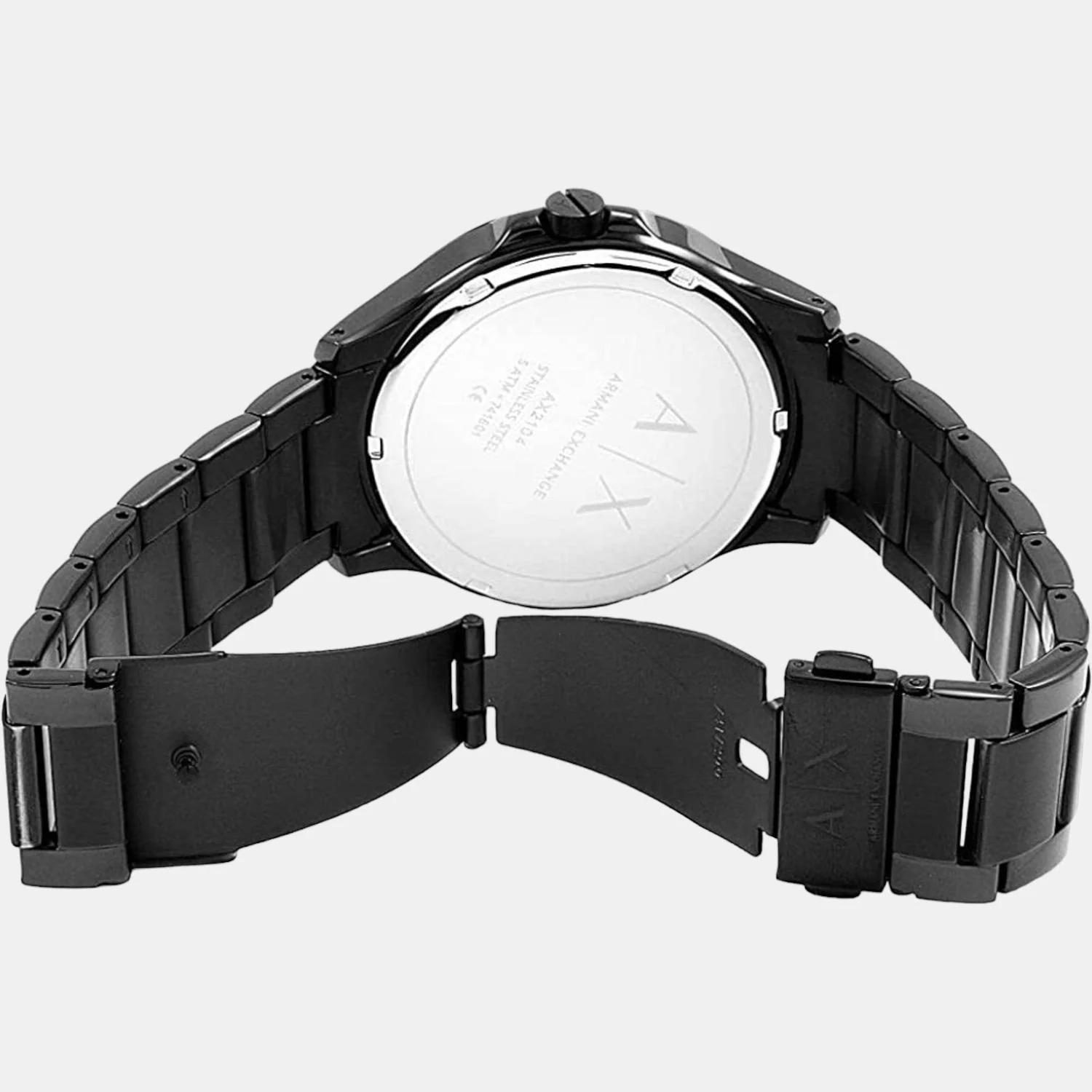 Hampton Men Quartz Black Dial Analog Stainless Steel Watch AX2104 - Image 5