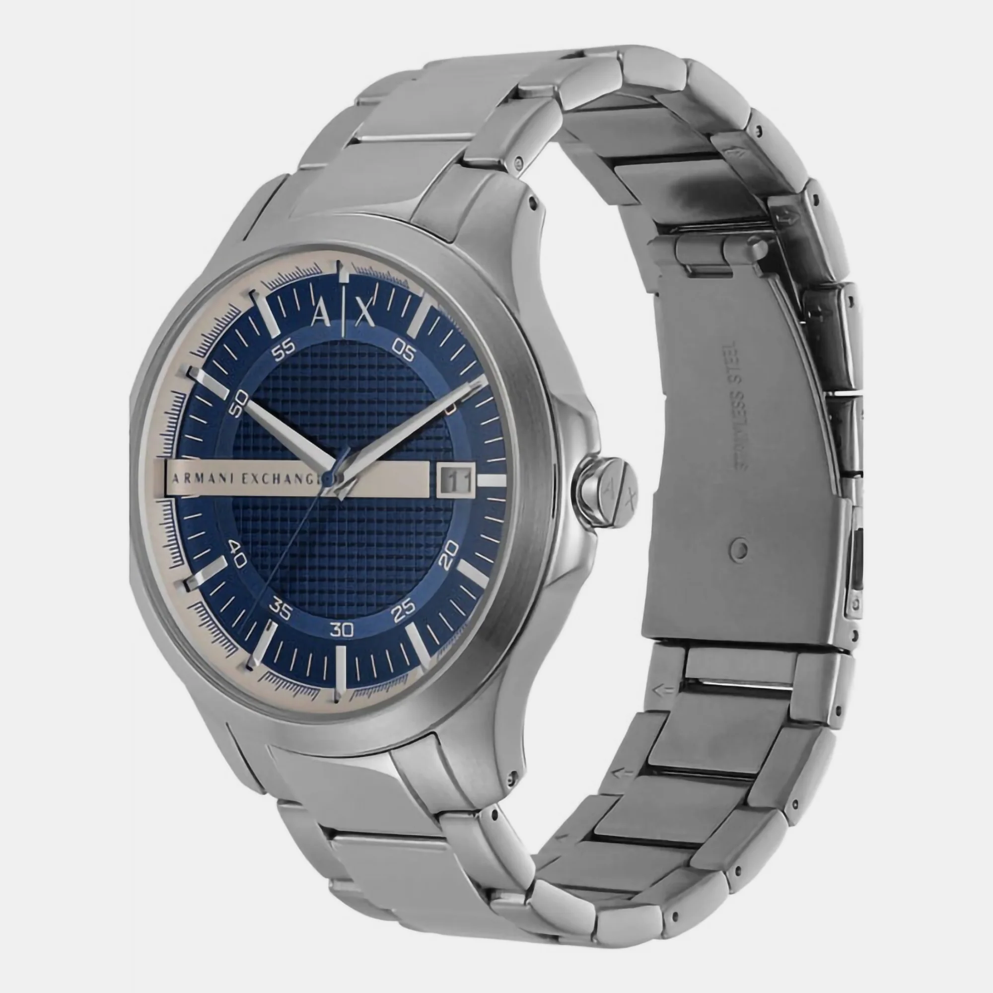Hampton Men Quartz Blue Dial Analog Stainless Steel Watch AX2451 - Image 5