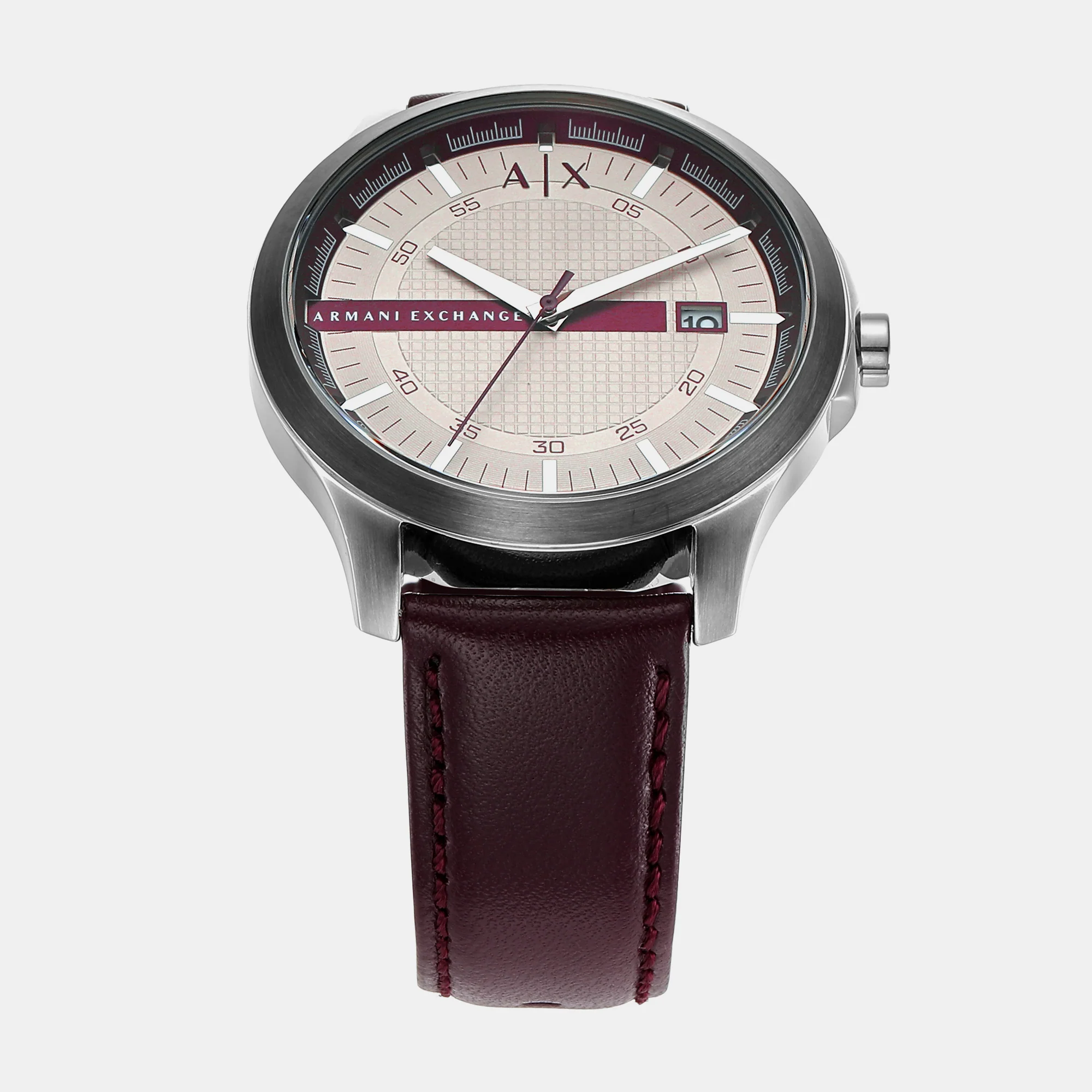 Hampton Men Quartz Grey Dial Analog Leather Watch AX2452 - Image 2