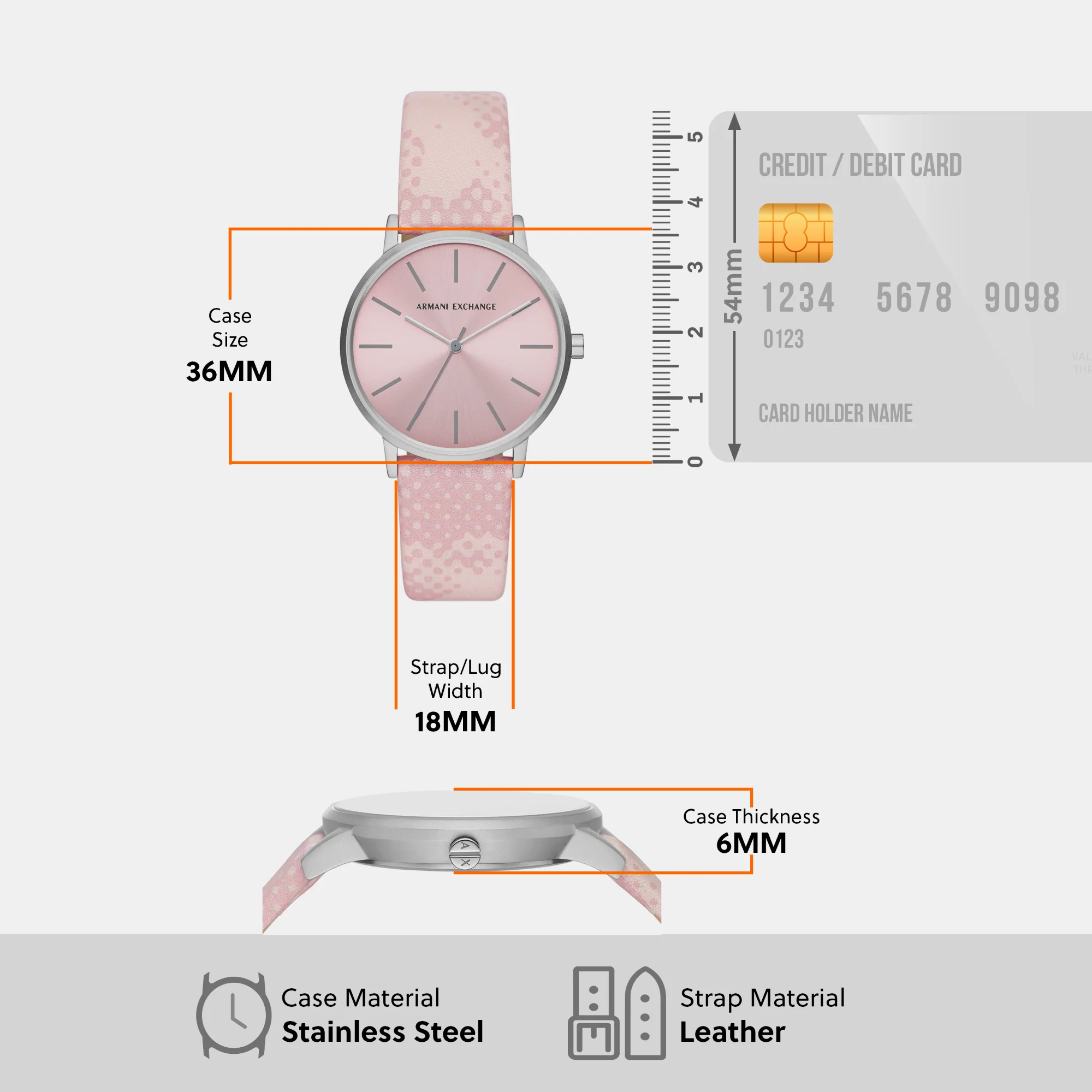 Lola Women Quartz Pink Dial Analog Leather Watch AX5590 - Image 8