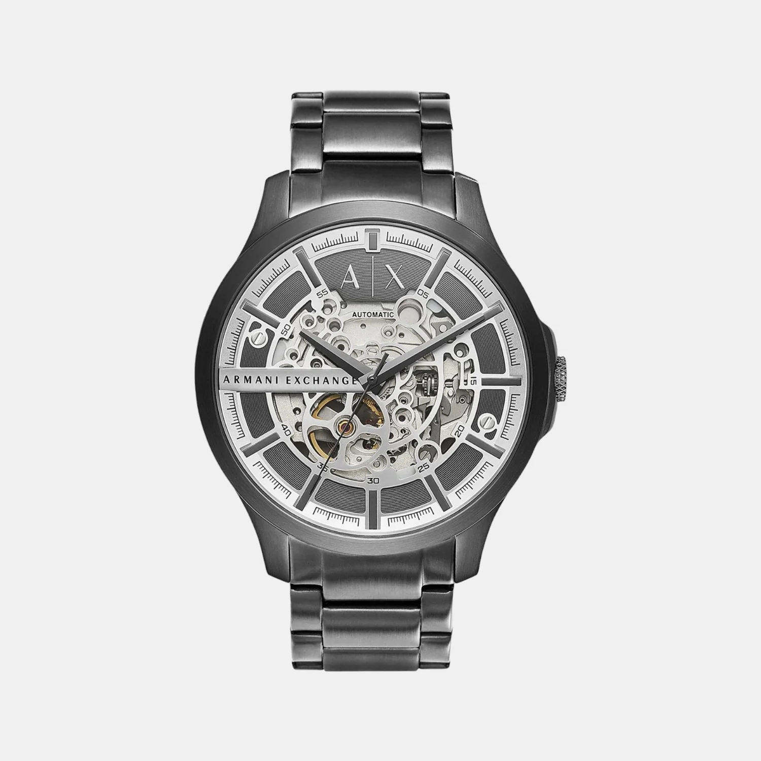 Men Automatic Grey Dial Analog Stainless Steel Watch AX2417