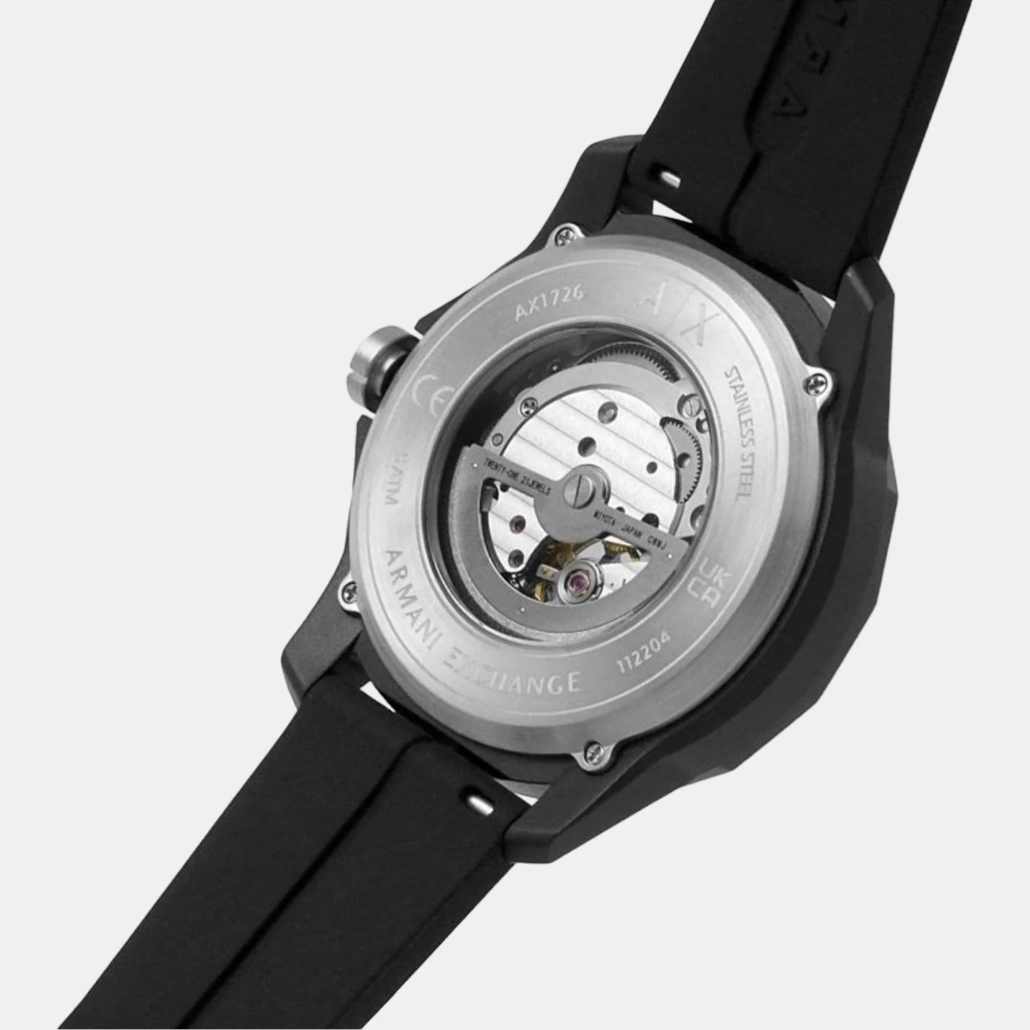 Men Automatic Silver Dial Analog Silicone Watch AX1726 - Image 7