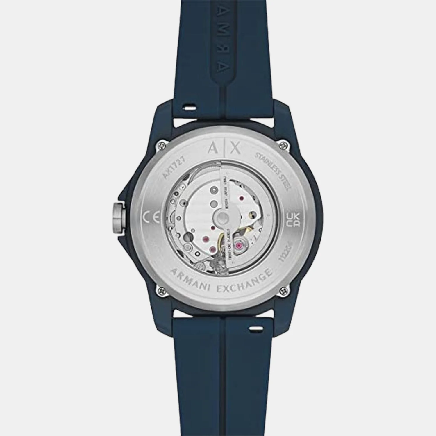 Men Automatic Silver Dial Analog Silicone Watch AX1727 - Image 4