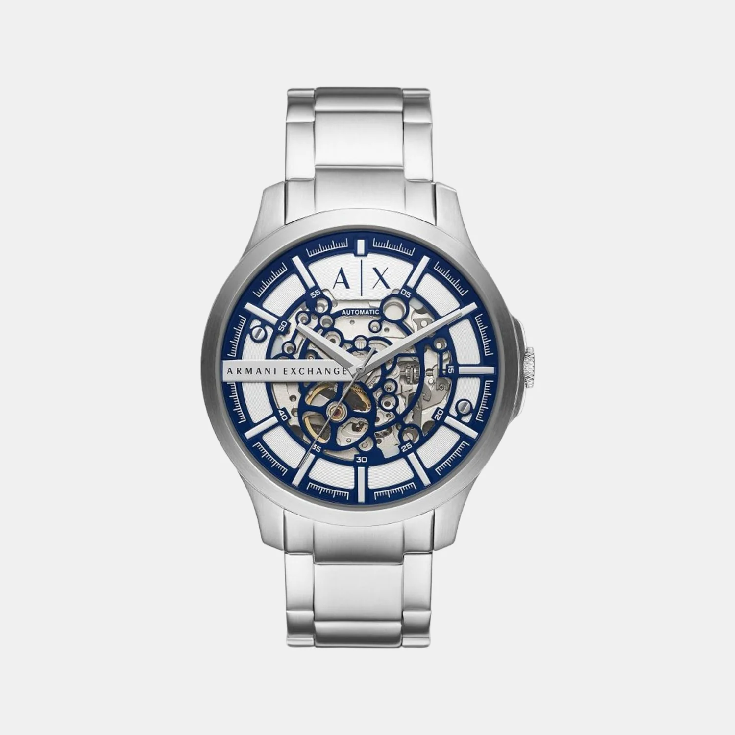 Men Automatic Two Tone Dial Analog Stainless Steel Watch AX2416