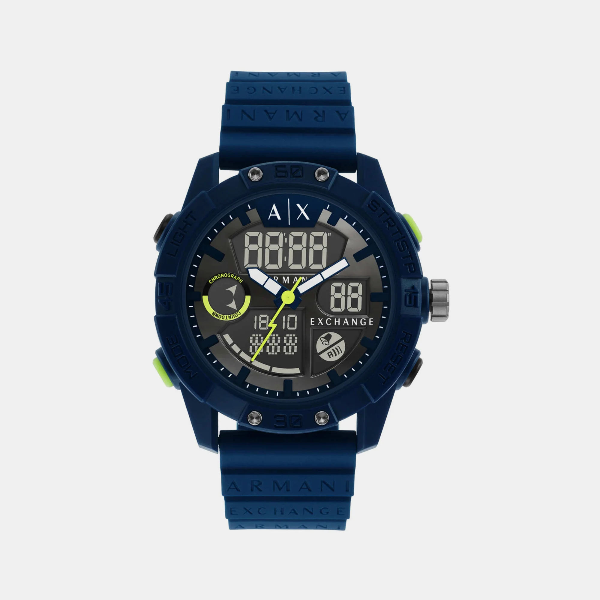 Men Quartz Black Dial Analog-Digital Silicone Watch AX2962