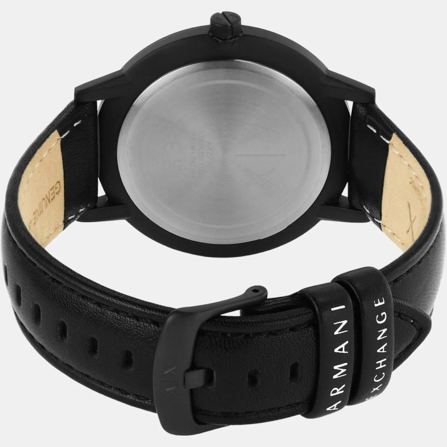 Men Quartz Black Dial Analog Leather Watch AX2732 - Image 3