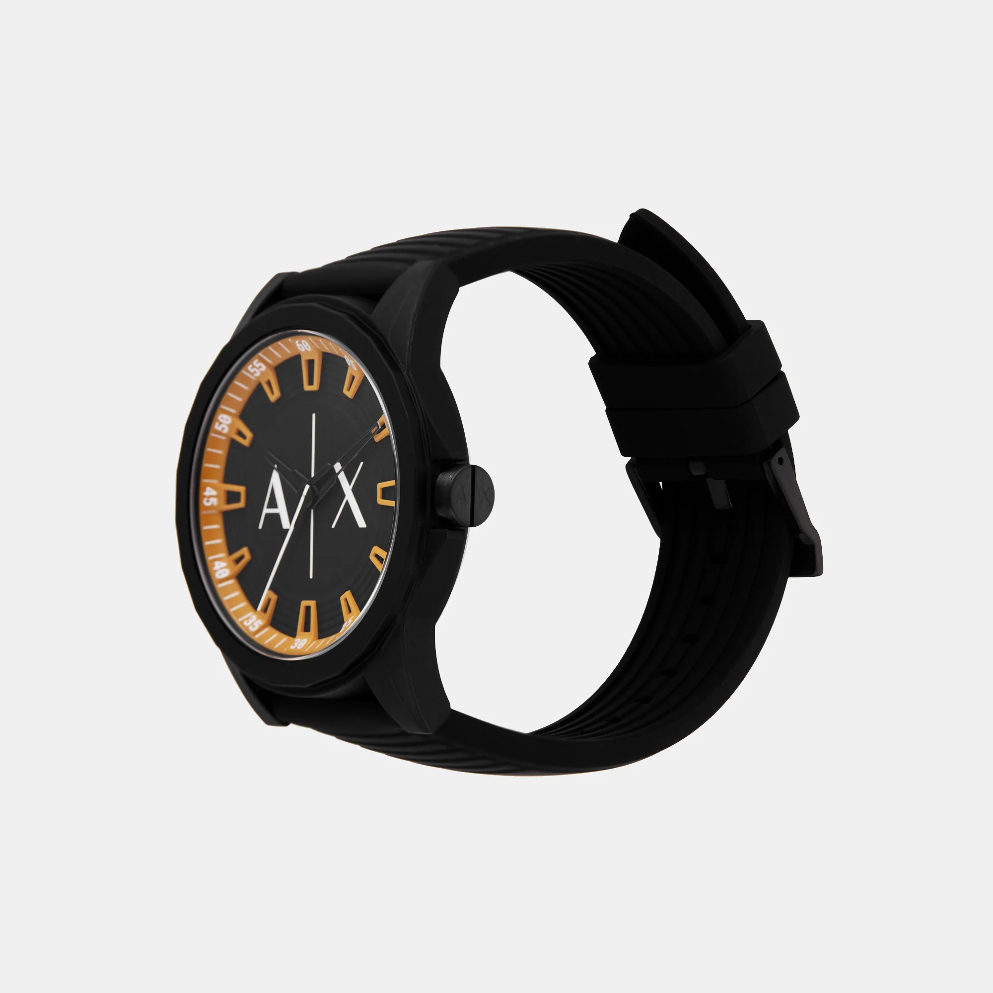 Men Quartz Black Dial Analog Silicone Watch AX2536 - Image 3