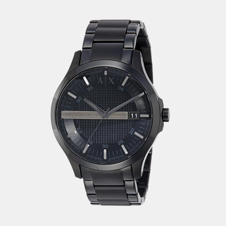 Men Quartz Black Dial Analog Stainless Steel Watch AX2104I - Image 4