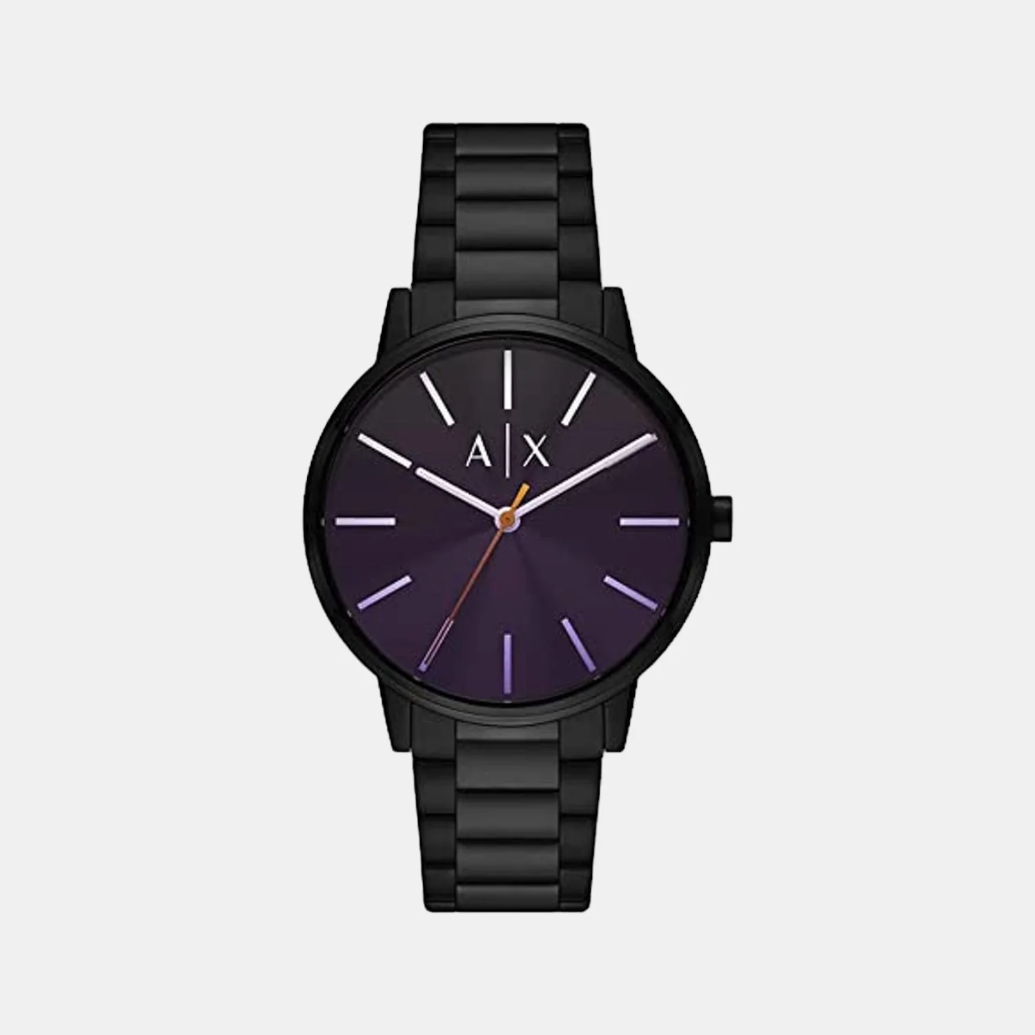 Men Quartz Black Dial Analog Stainless Steel Watch AX2736