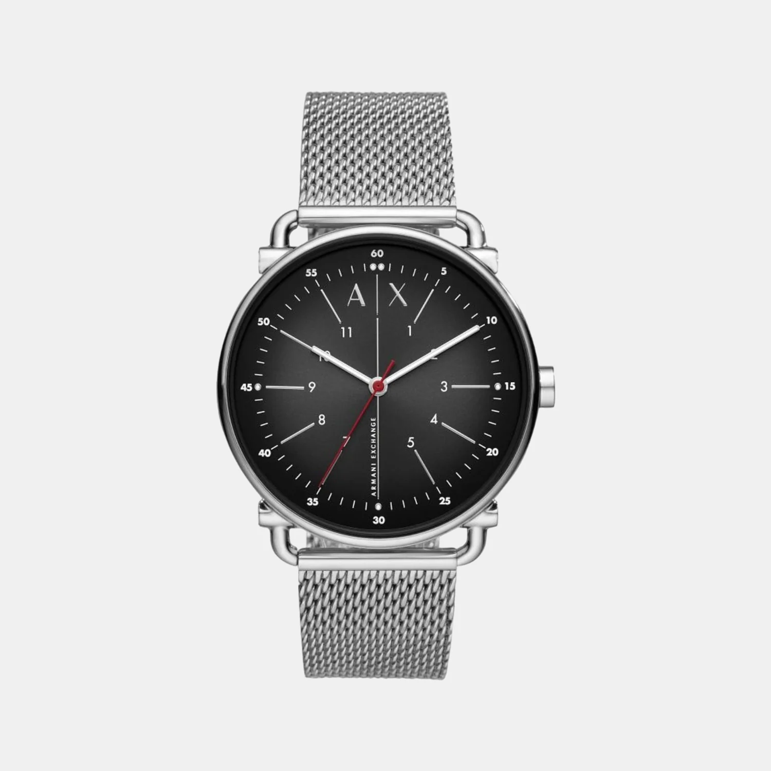 Men Quartz Black Dial Analog Stainless Steel Watch AX2900