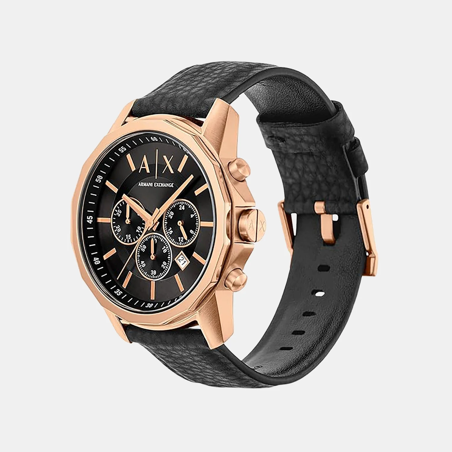 Men Quartz Black Dial Chronograph Rubber Watch AX1769 - Image 3
