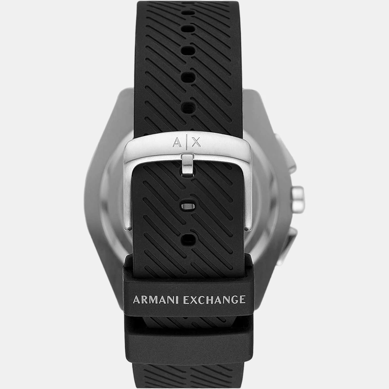 Men Quartz Black Dial Chronograph Silicone Watch AX2853 - Image 2