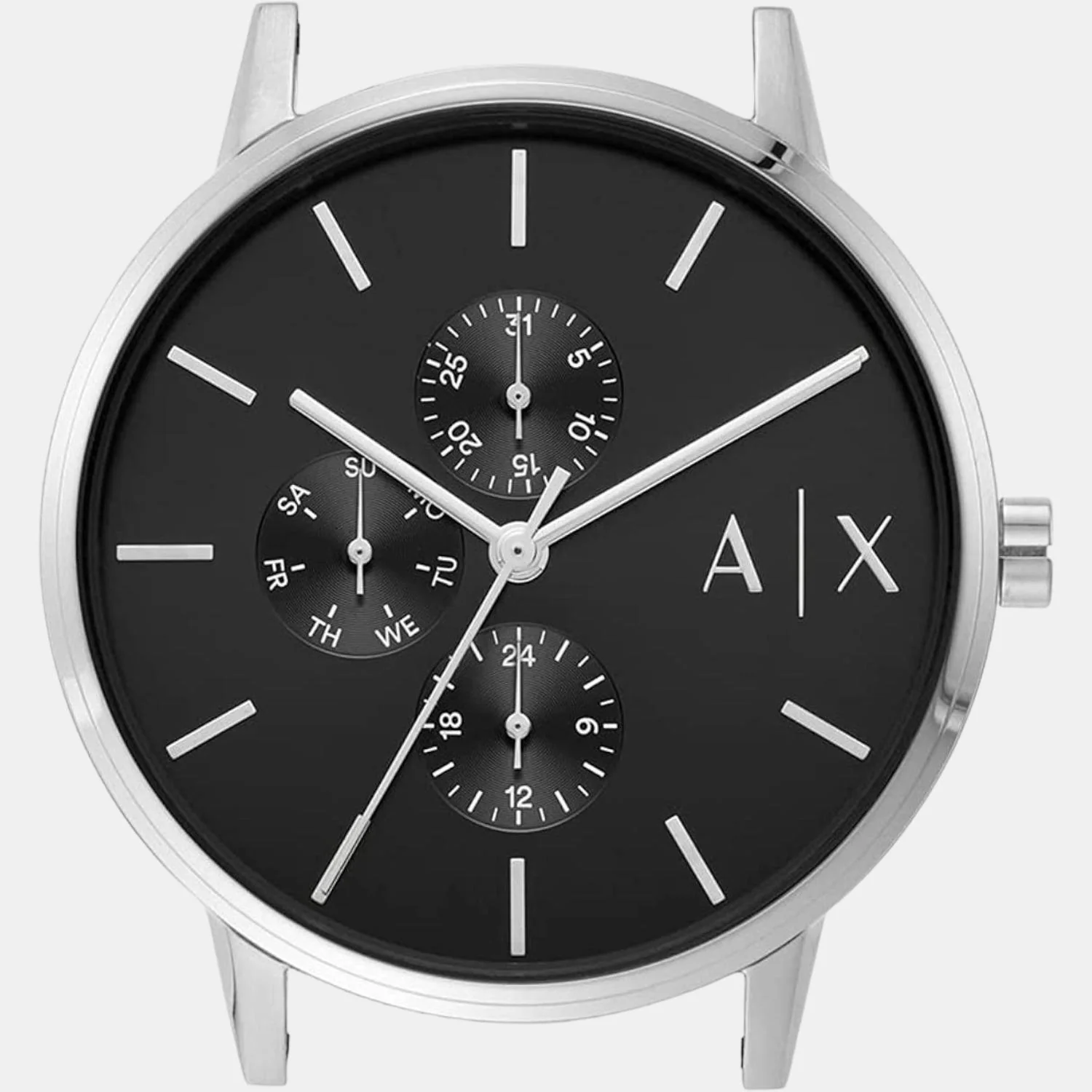Men Quartz Black Dial Chronograph Stainless Steel Watch AX2714 - Image 6