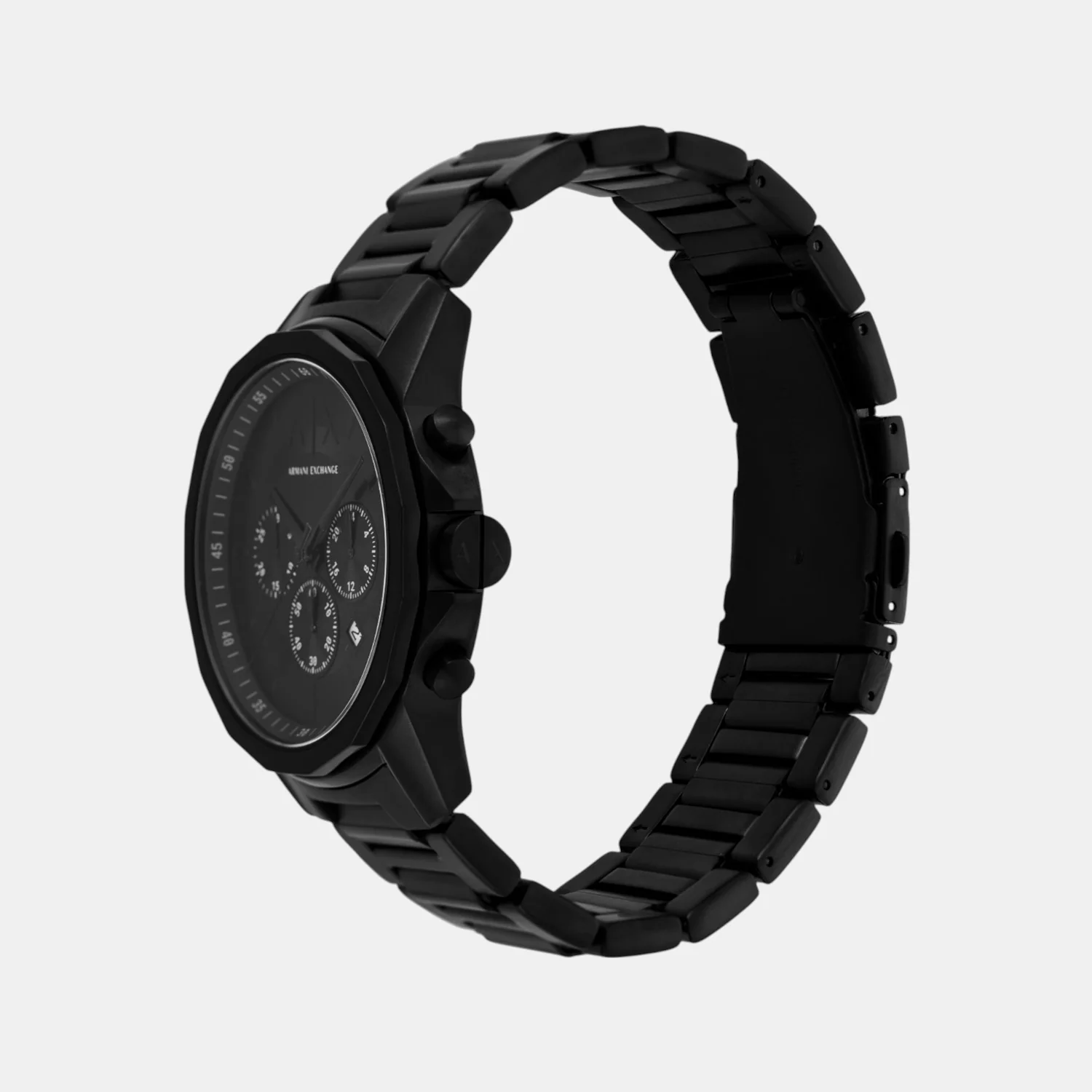 Men Quartz Black Dial Chronograph Stainless Steel Watch AX7163SET - Image 4