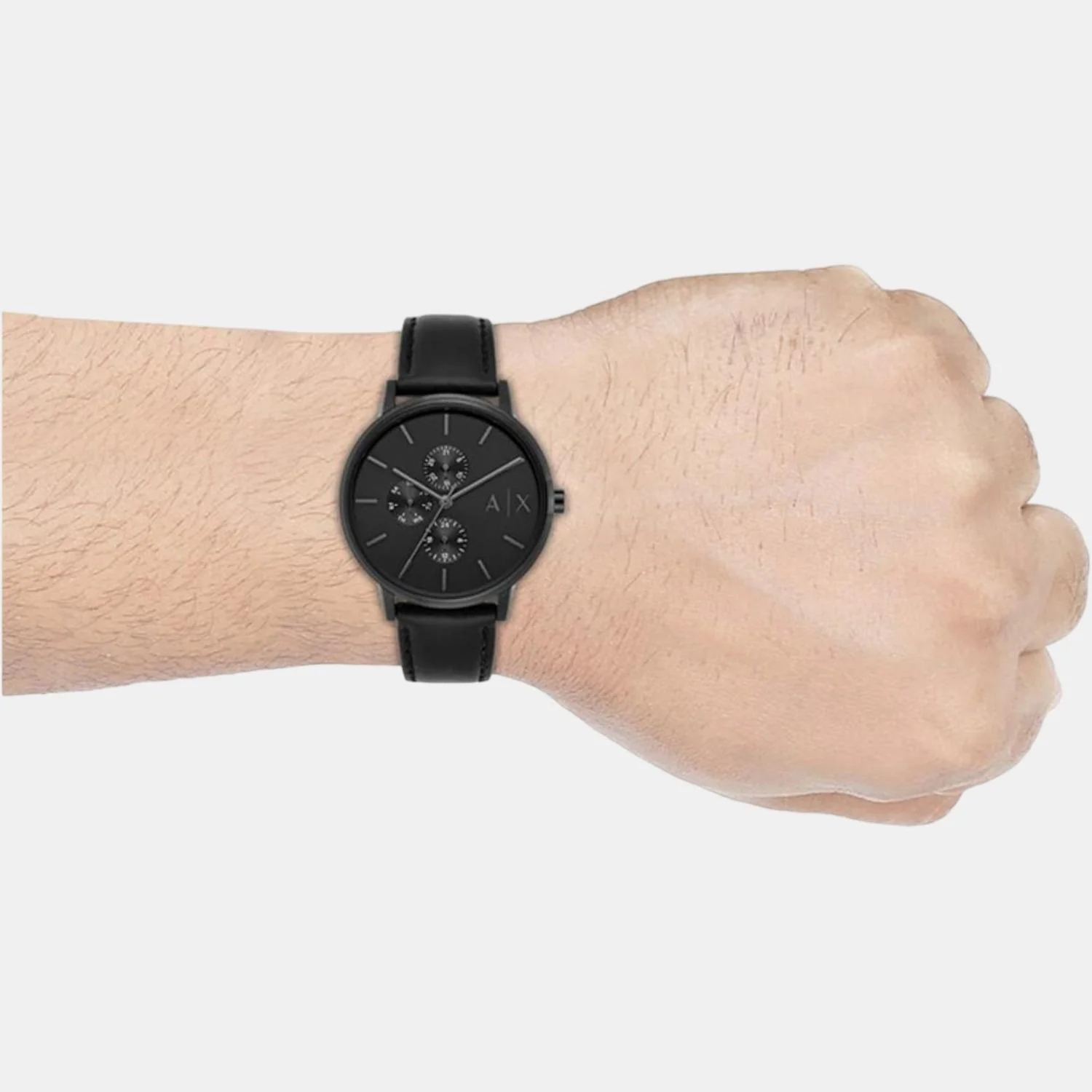 Men Quartz Black Dial Multi-Function Leather Watch AX2719 - Image 5