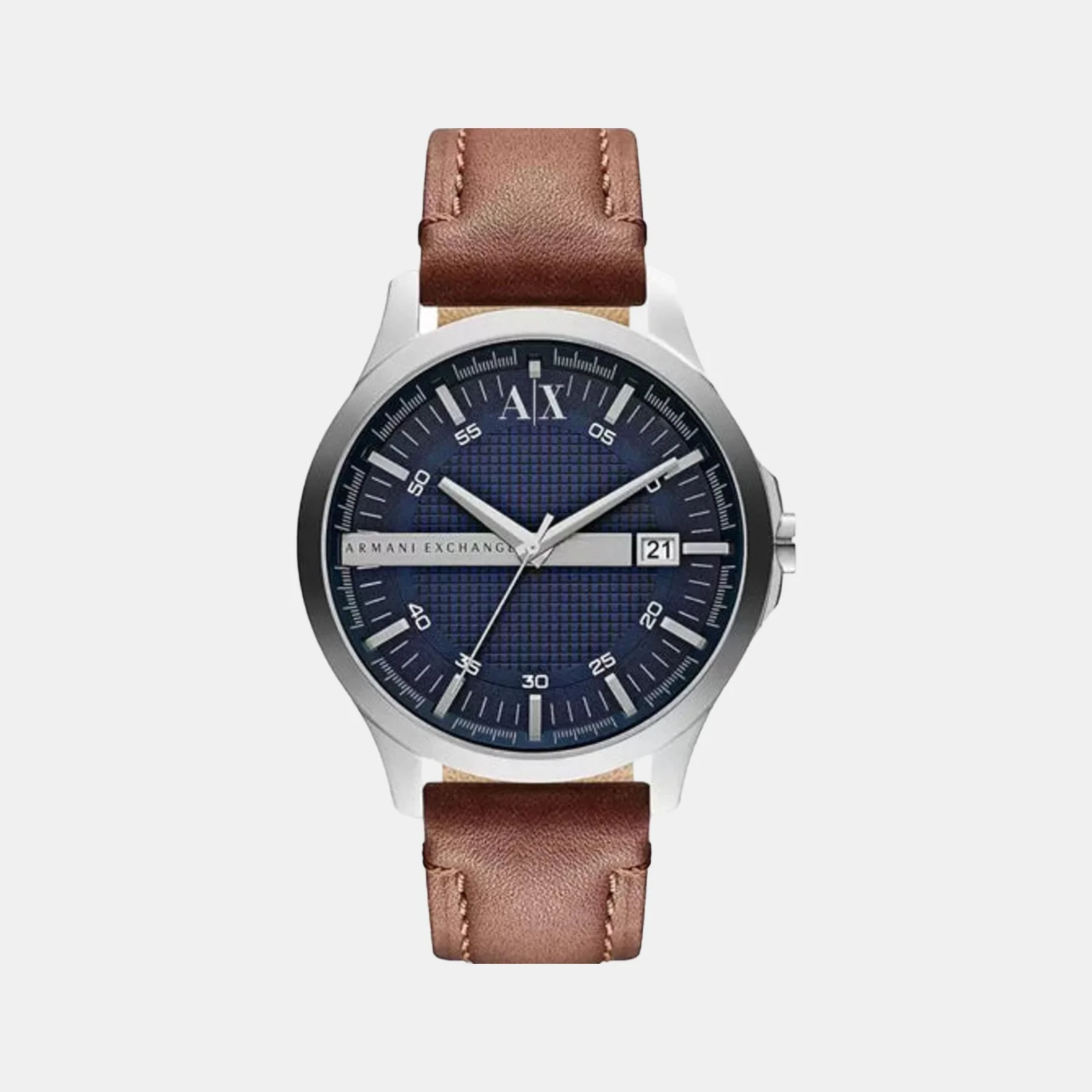 Men Quartz Blue Dial Analog Leather Watch AX2133I