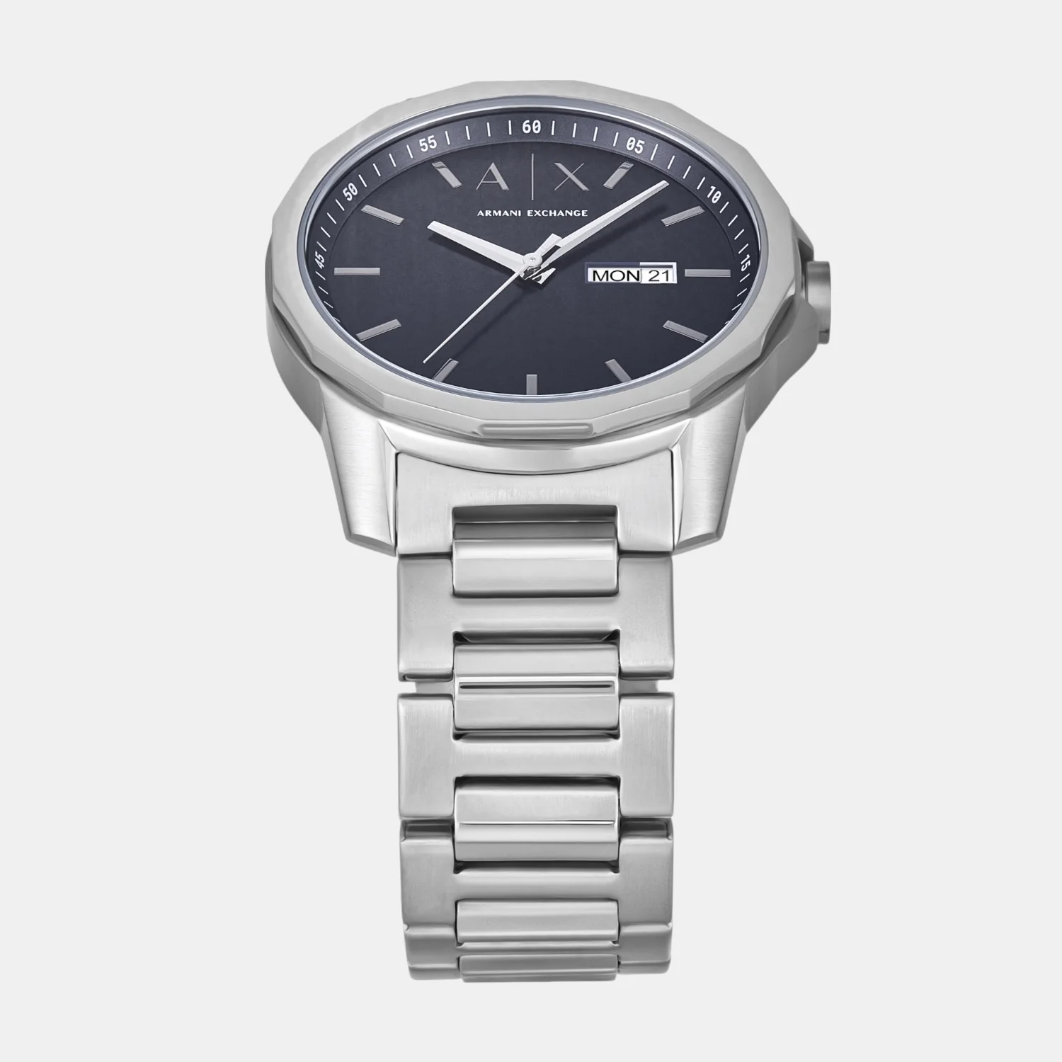 Men Quartz Blue Dial Analog Stainless Steel Watch AX1767 - Image 3