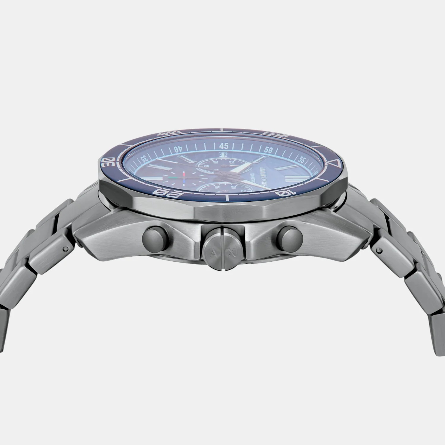 Men Quartz Blue Dial Chronograph Stainless Steel Watch AX1967 - Image 5