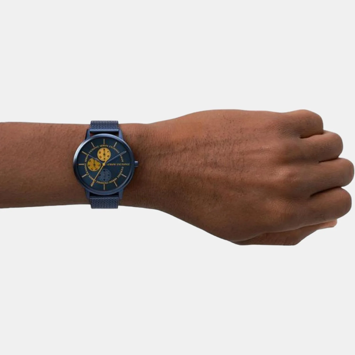 Men Quartz Blue Dial Chronograph Stainless Steel Watch AX2751 - Image 4