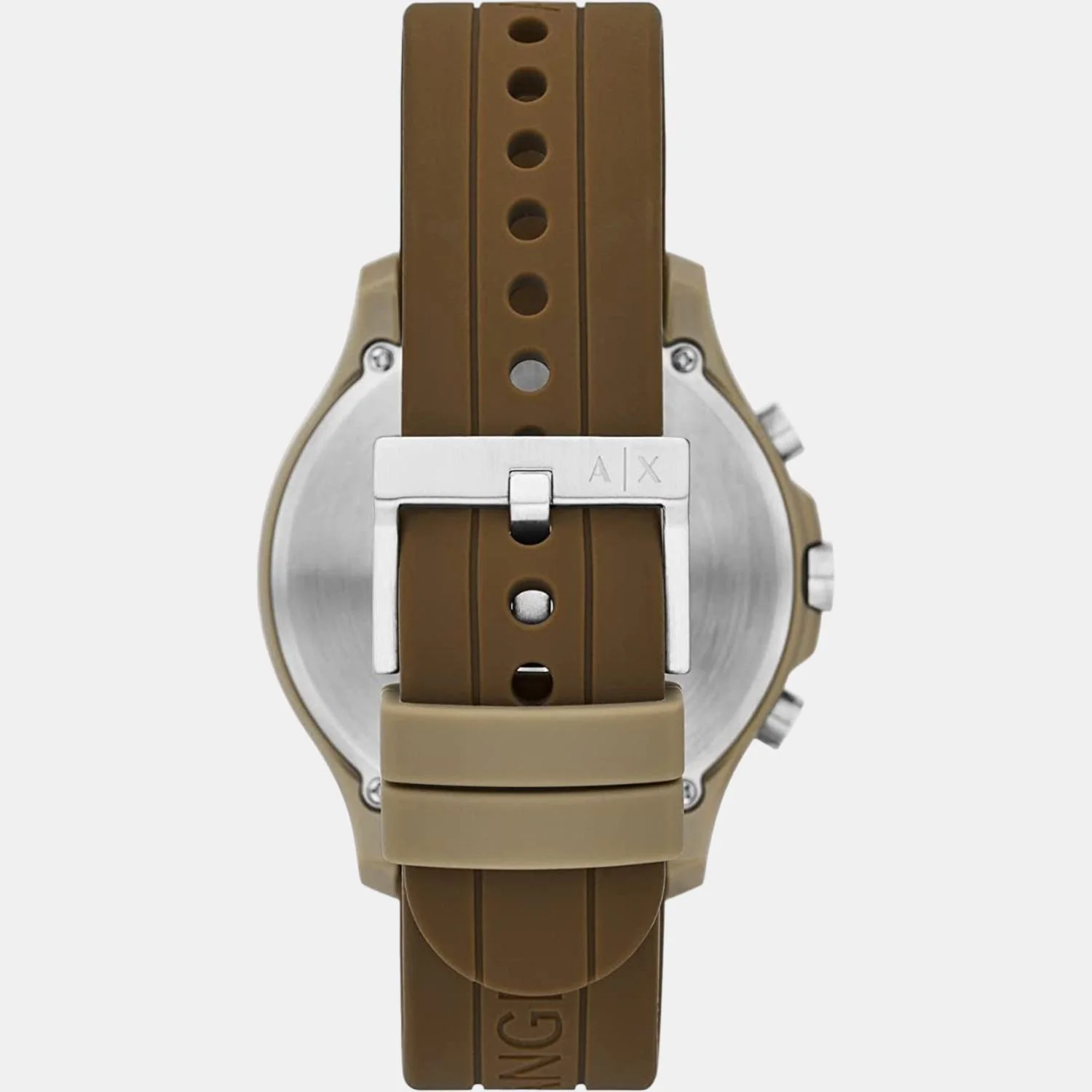 Men Quartz Brown Dial Chronograph Silicone Watch AX2448 - Image 3