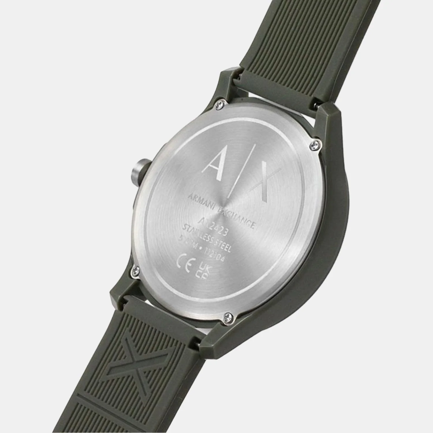 Men Quartz Green Dial Analog Silicone Watch AX2423 - Image 4