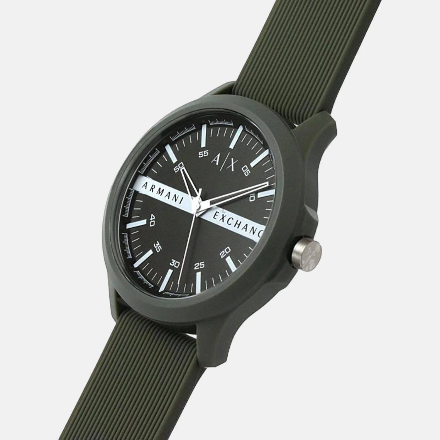 Men Quartz Green Dial Analog Silicone Watch AX2423 - Image 5