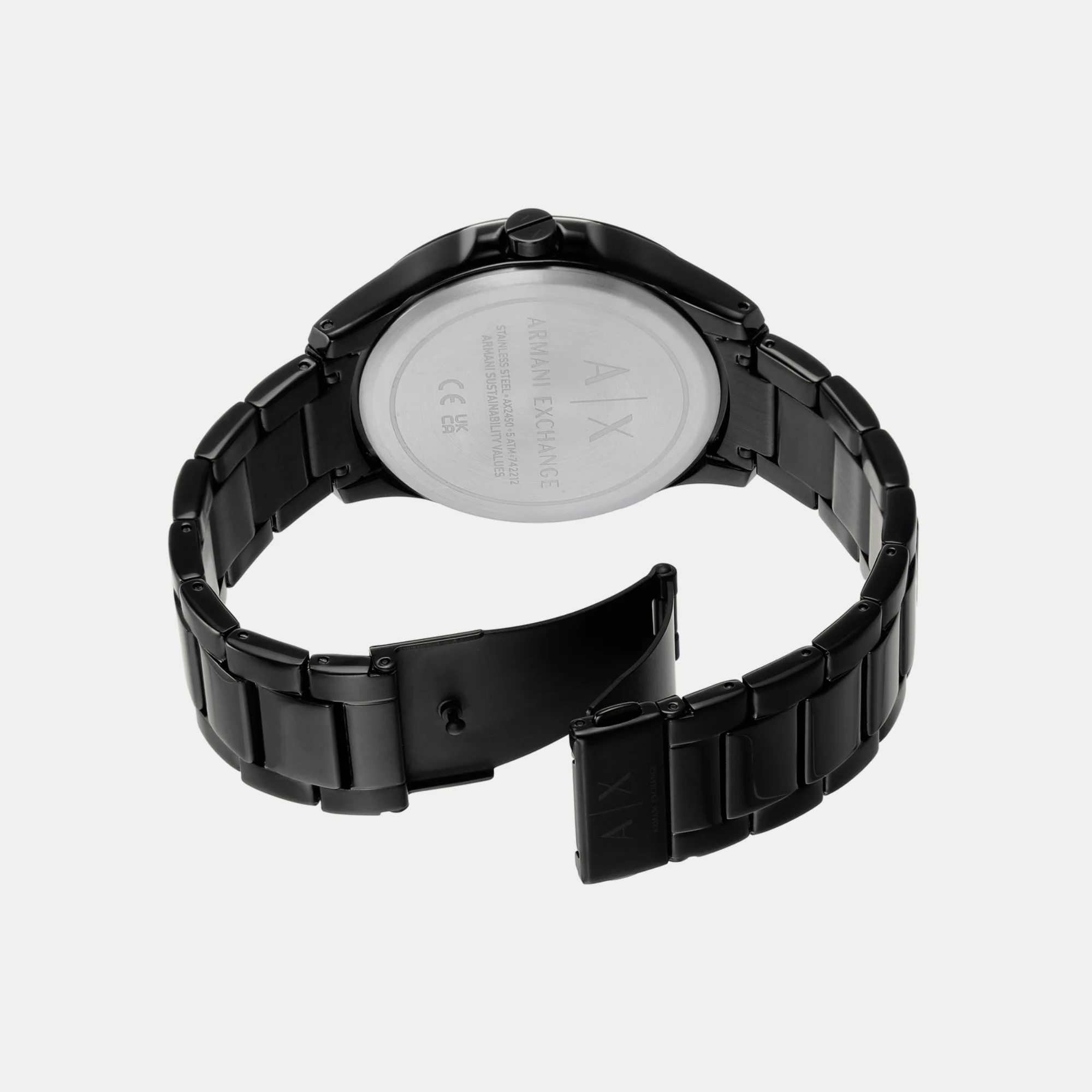 Men Quartz Green Dial Analog Stainless Steel Watch AX2450 - Image 2
