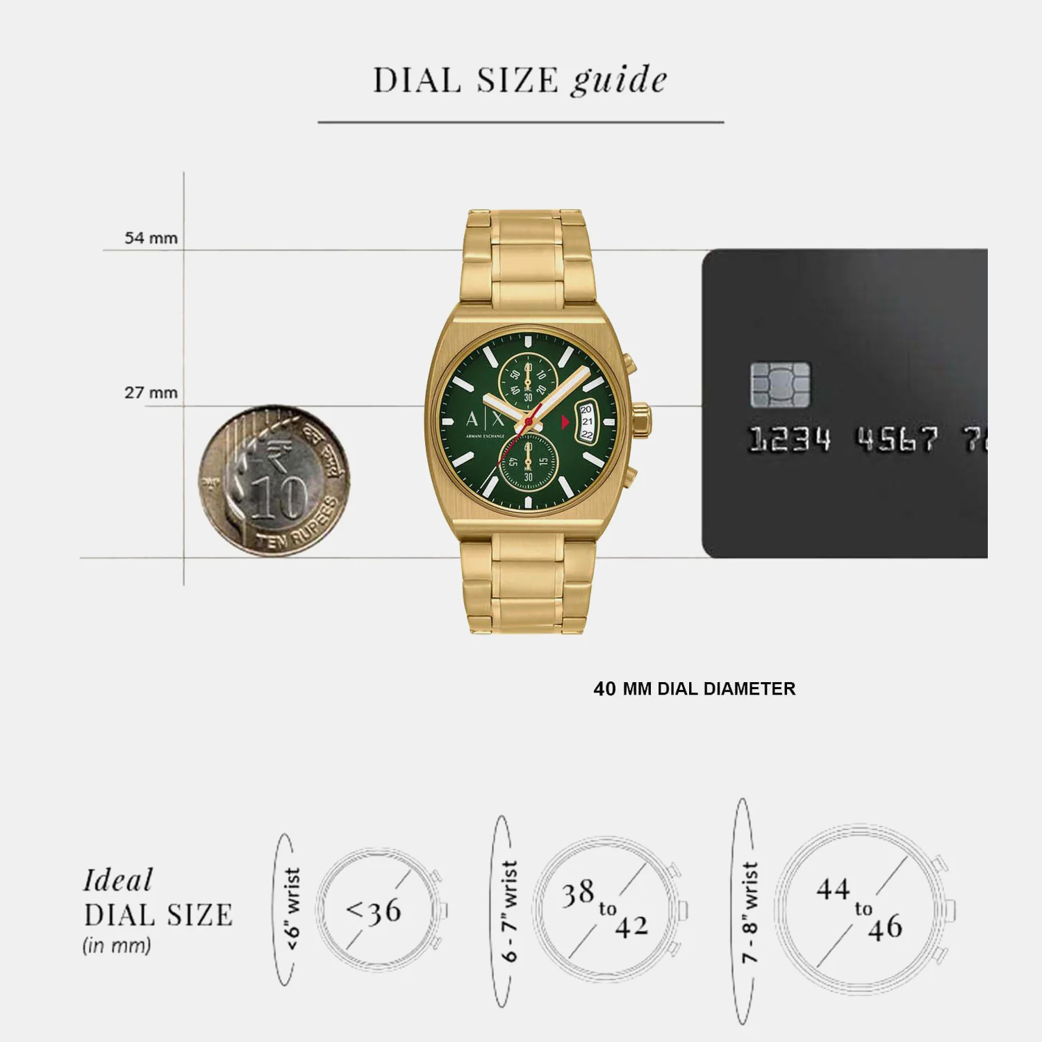 Men Quartz Green Dial Analog Stainless Steel Watch AX2822 - Image 6