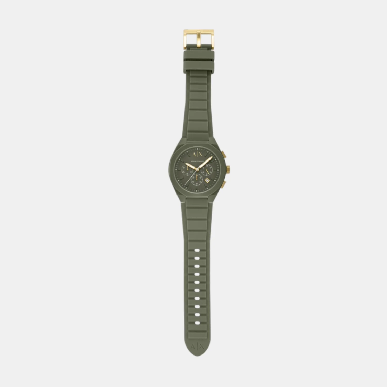 Men Quartz Green Dial Chronograph Silicone Watch AX4169 - Image 4