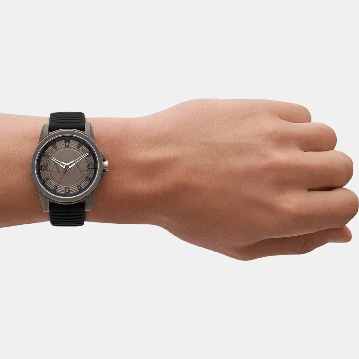 Men Quartz Grey Dial Analog Silicone Watch AX2526 - Image 4