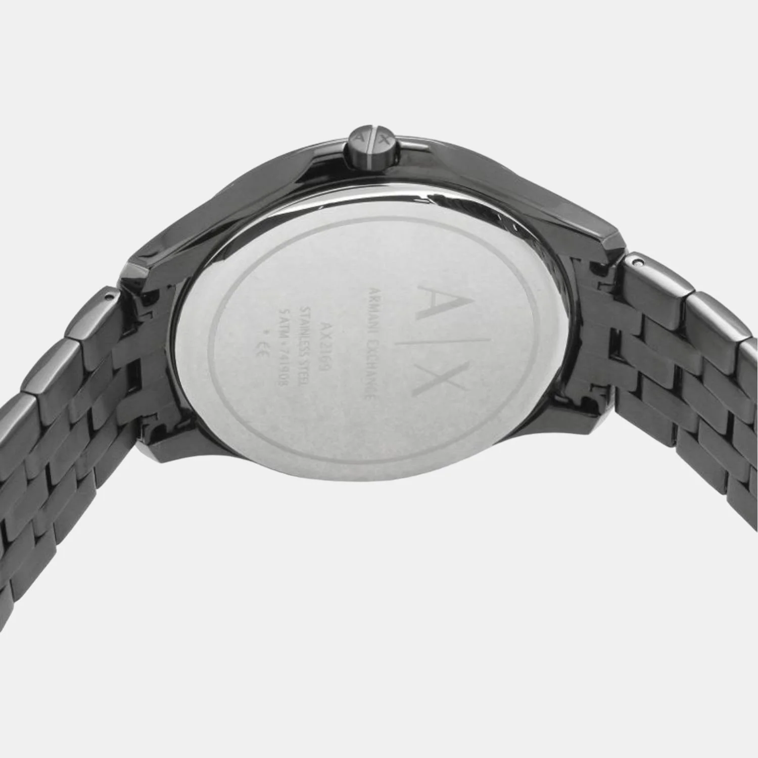 Men Quartz Grey Dial Analog Stainless Steel Watch AX2169 - Image 2