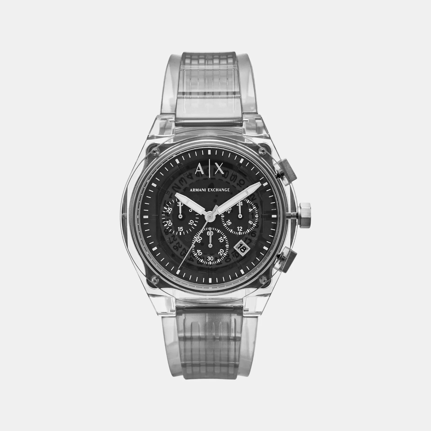 Men Quartz Grey Dial Chronograph Polyester Watch AX4167 - Image 2