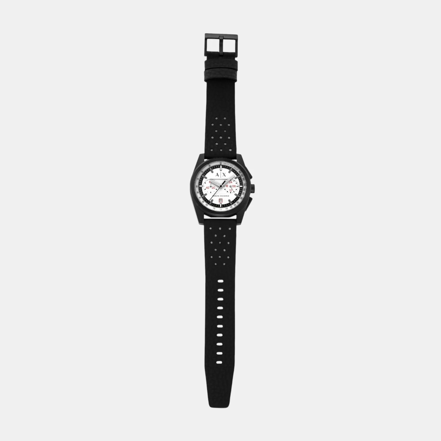 Men Quartz Grey Dial Chronograph Rubber Watch AX2865 - Image 8