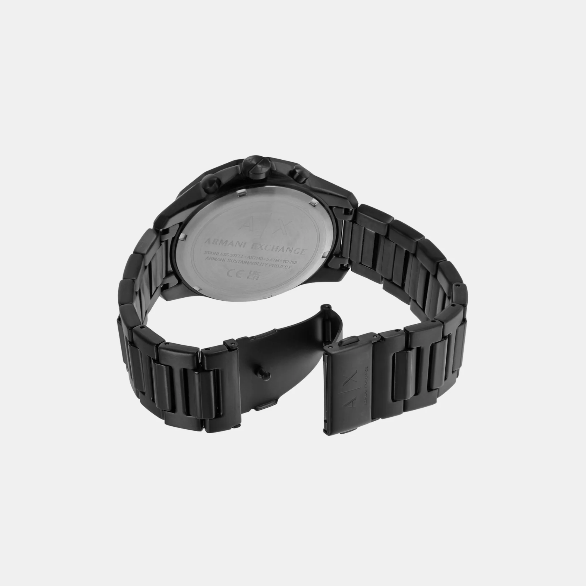 Men Quartz Grey Dial Chronograph Stainless Steel Watch AX7140SET - Image 3