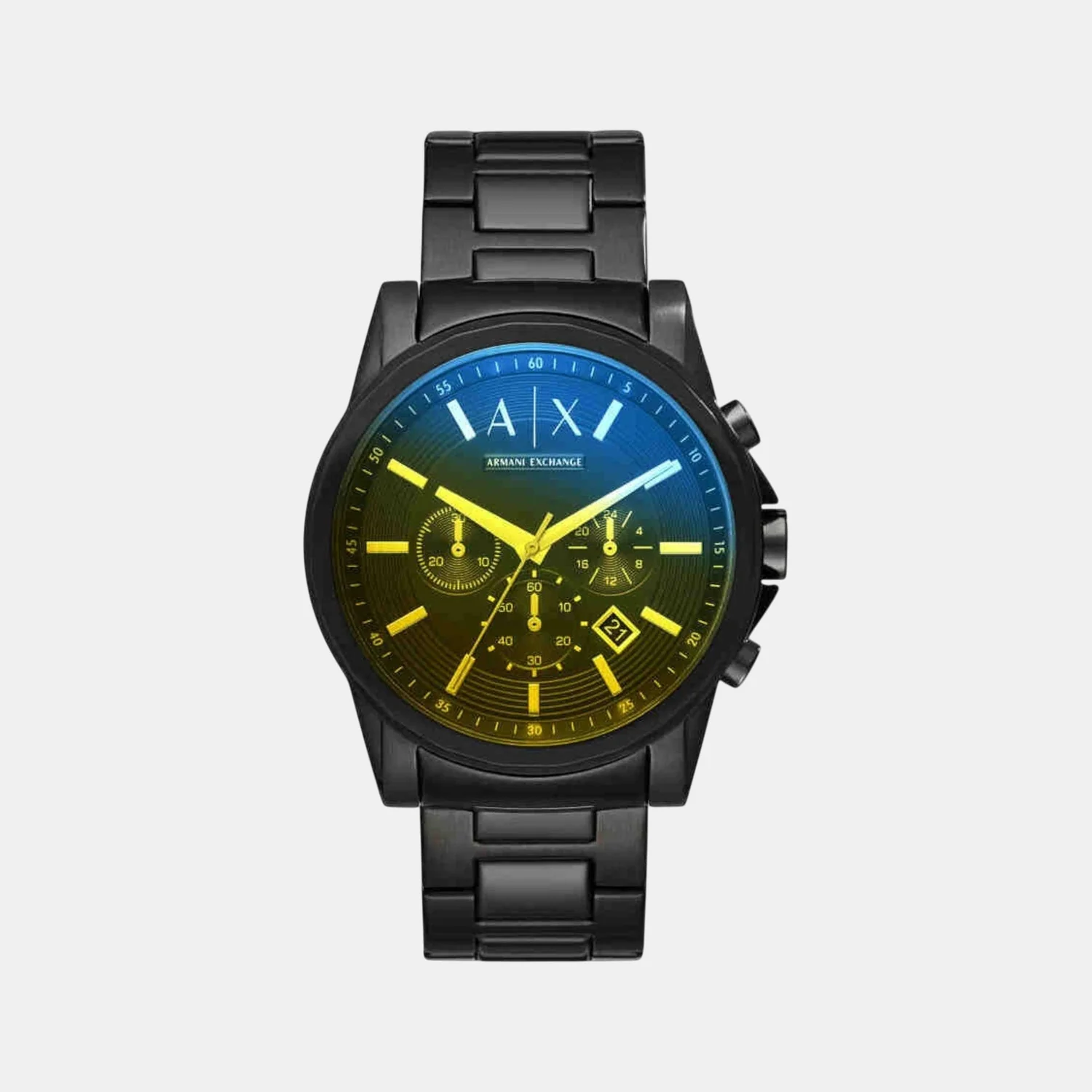 Men Quartz Two Tone Dial Chronograph Stainless Steel Watch AX2513