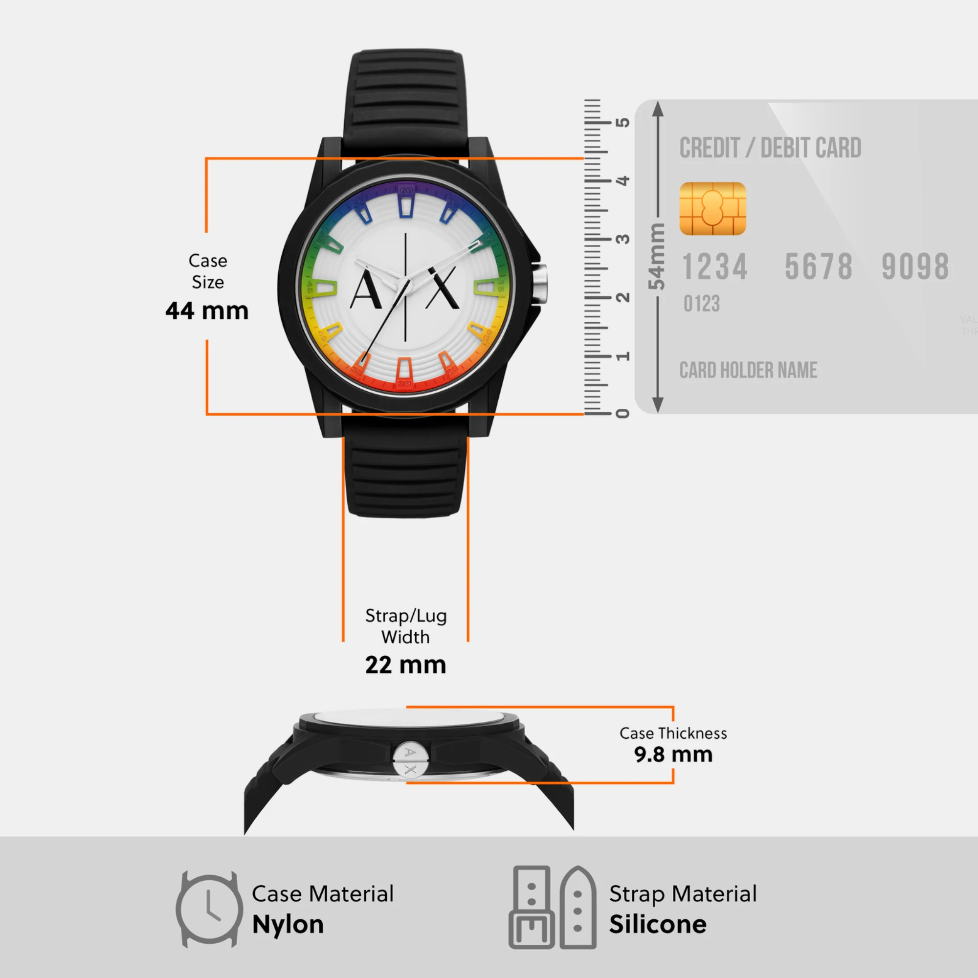 Men Quartz White Dial Analog Silicone Watch AX2531 - Image 4