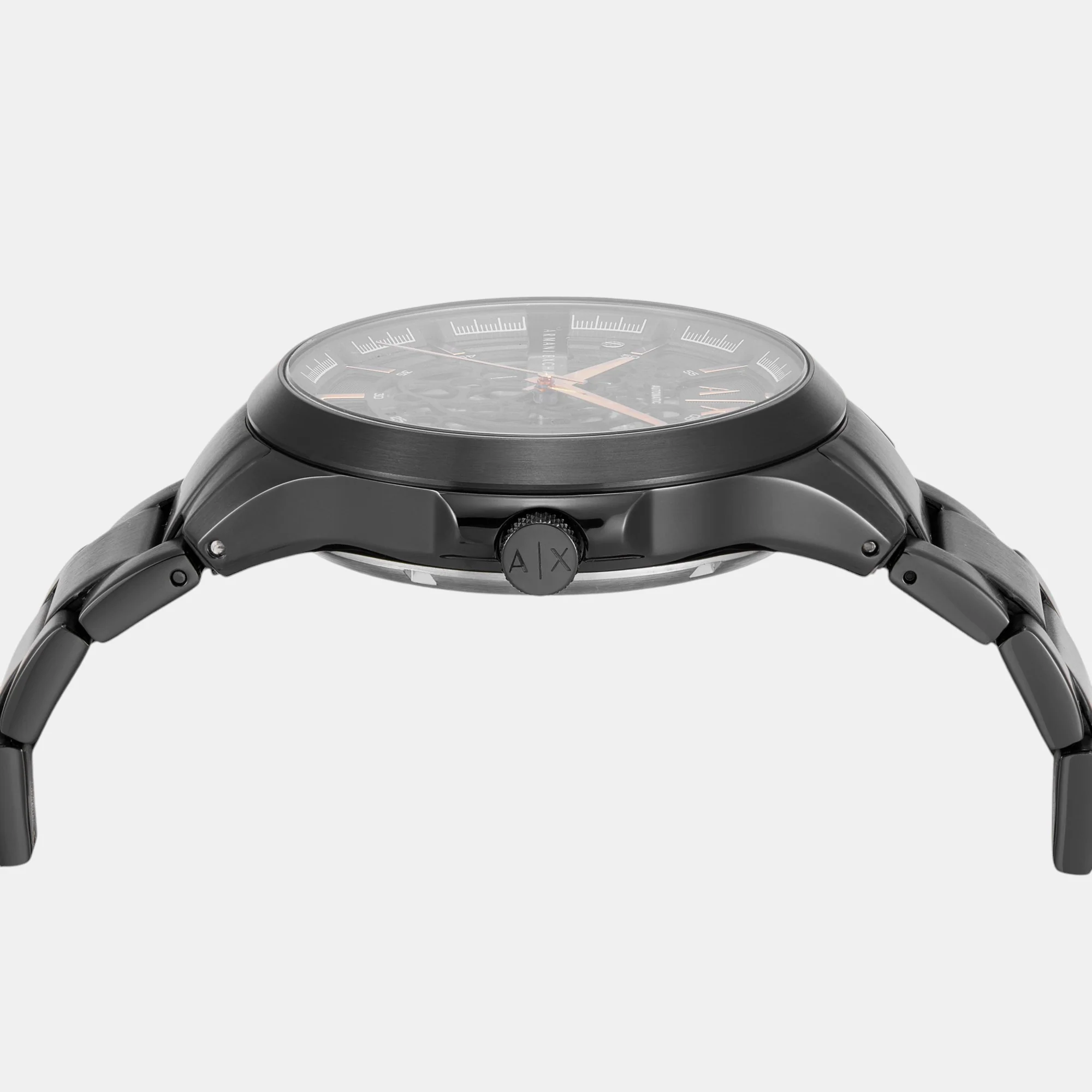 Na Men Automatic Black Dial Analog Stainless Steel Watch AX2458 - Image 5