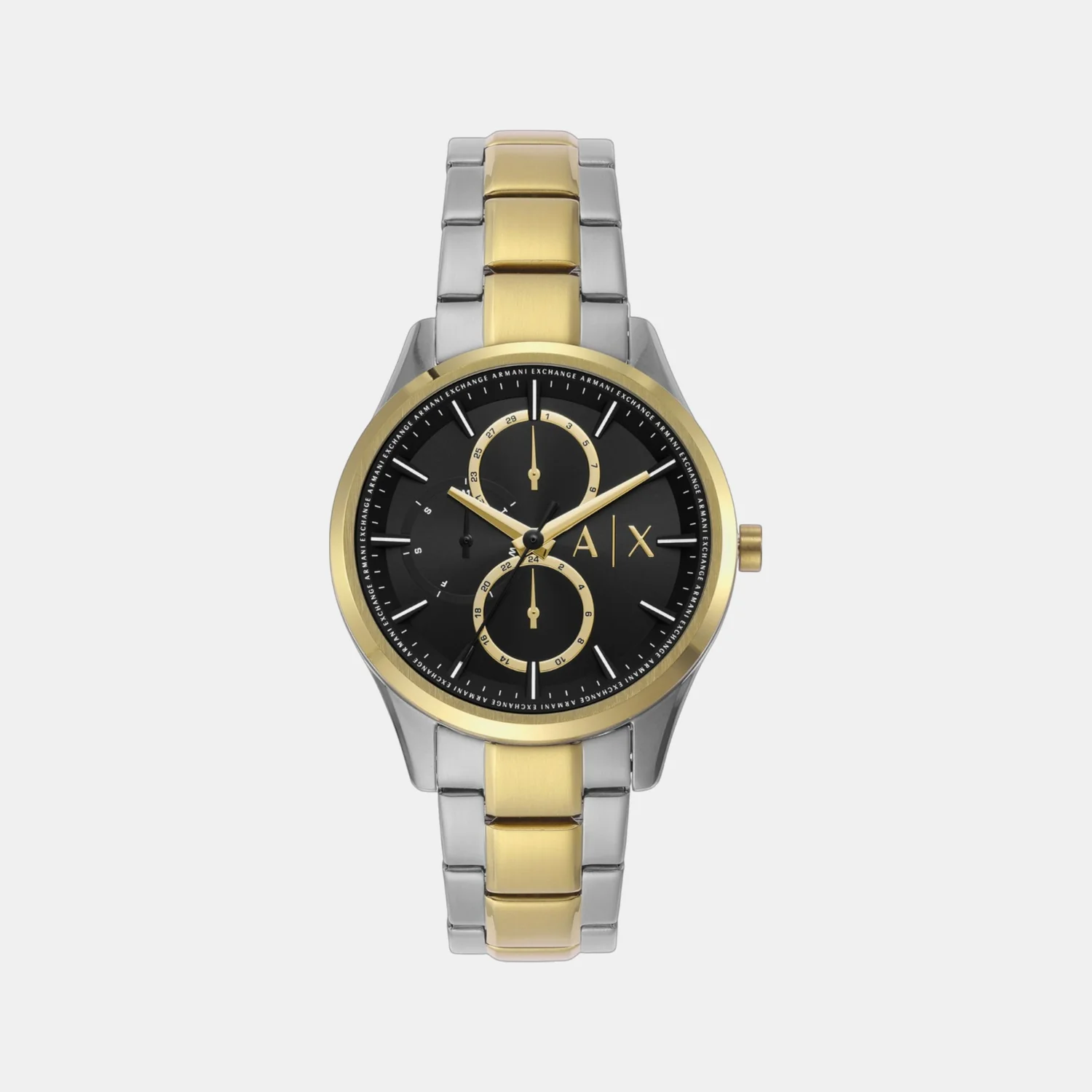 Na Men Quartz Black Dial Analog Stainless Steel Watch AX1865