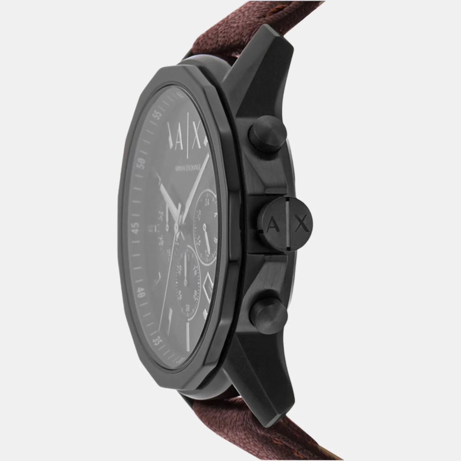Na Men Quartz Black Dial Chronograph Leather Watch AX1732 - Image 3