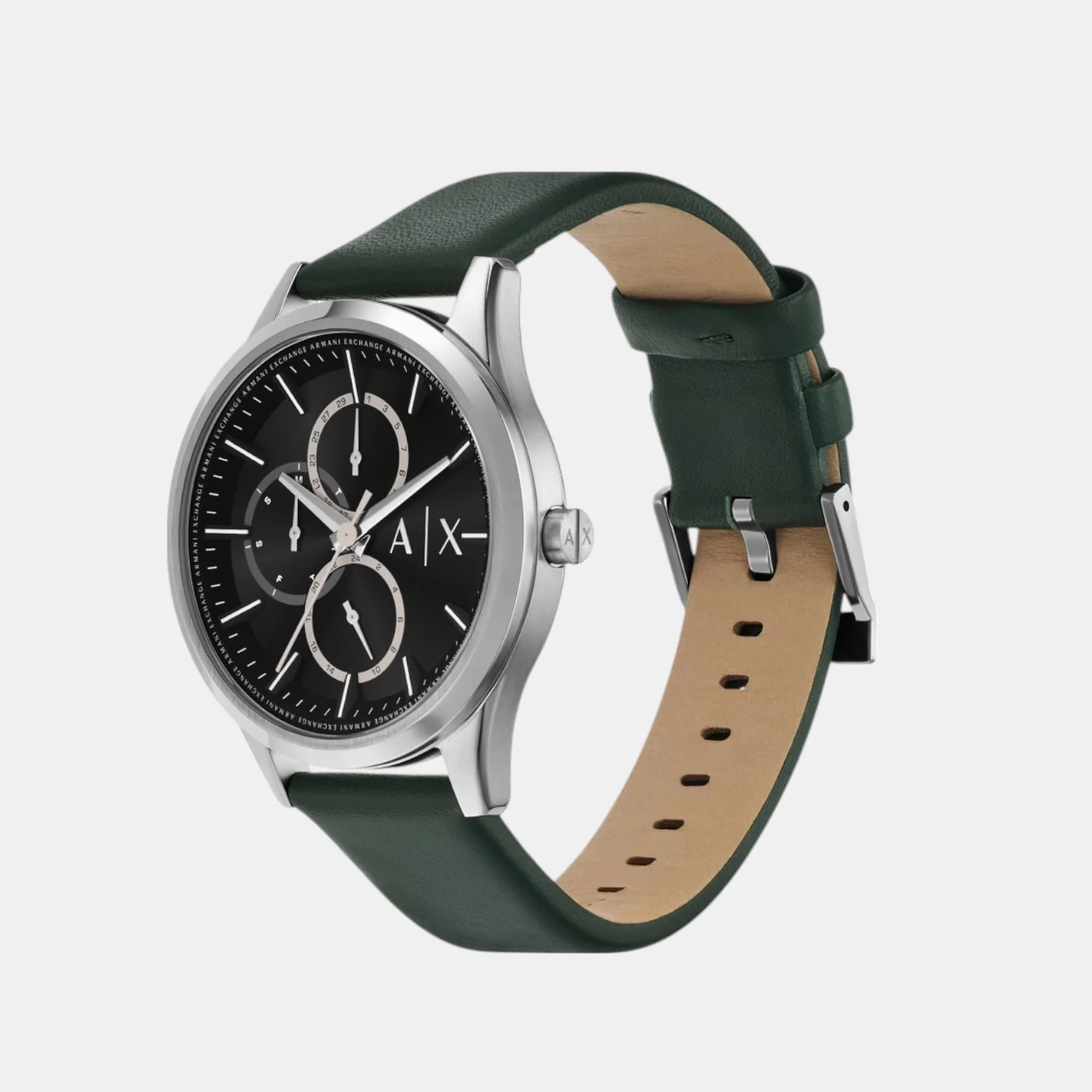 Na Men Quartz Black Dial Chronograph Leather Watch AX1883 - Image 2