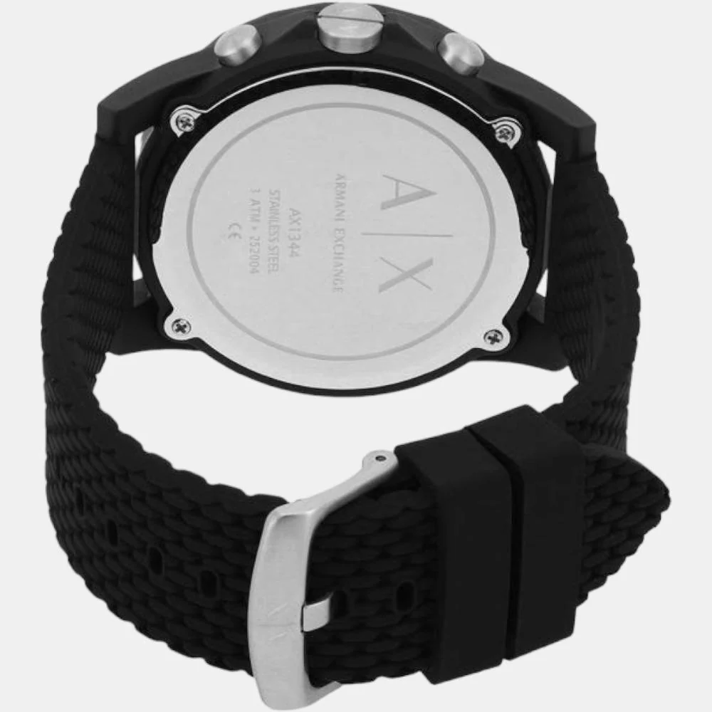 Outerbanks Men Quartz Black Dial Chronograph Silicone Watch AX1344 - Image 3