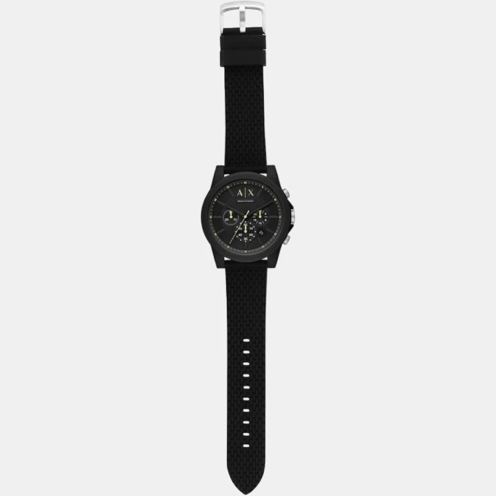 Outerbanks Men Quartz Black Dial Chronograph Silicone Watch AX1344 - Image 6
