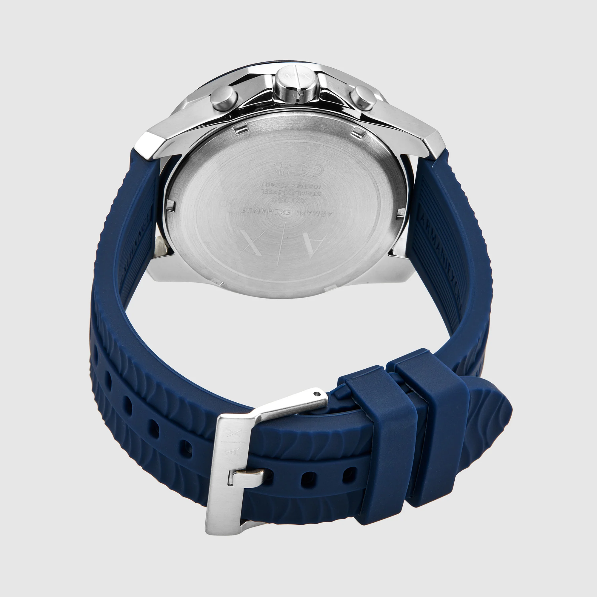 Spencer Men Quartz Blue Dial Chronograph Silicone Watch AX1960 - Image 3