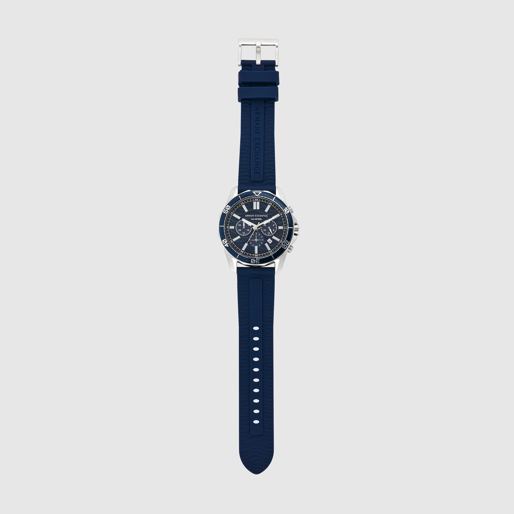 Spencer Men Quartz Blue Dial Chronograph Silicone Watch AX1960 - Image 6