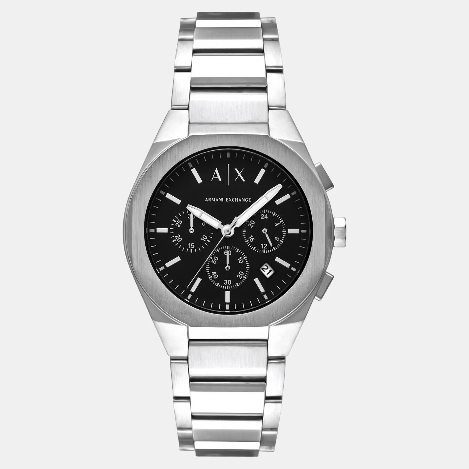 Sync Men Quartz Black Dial Chronograph Stainless Steel Watch AX4186 - Image 2