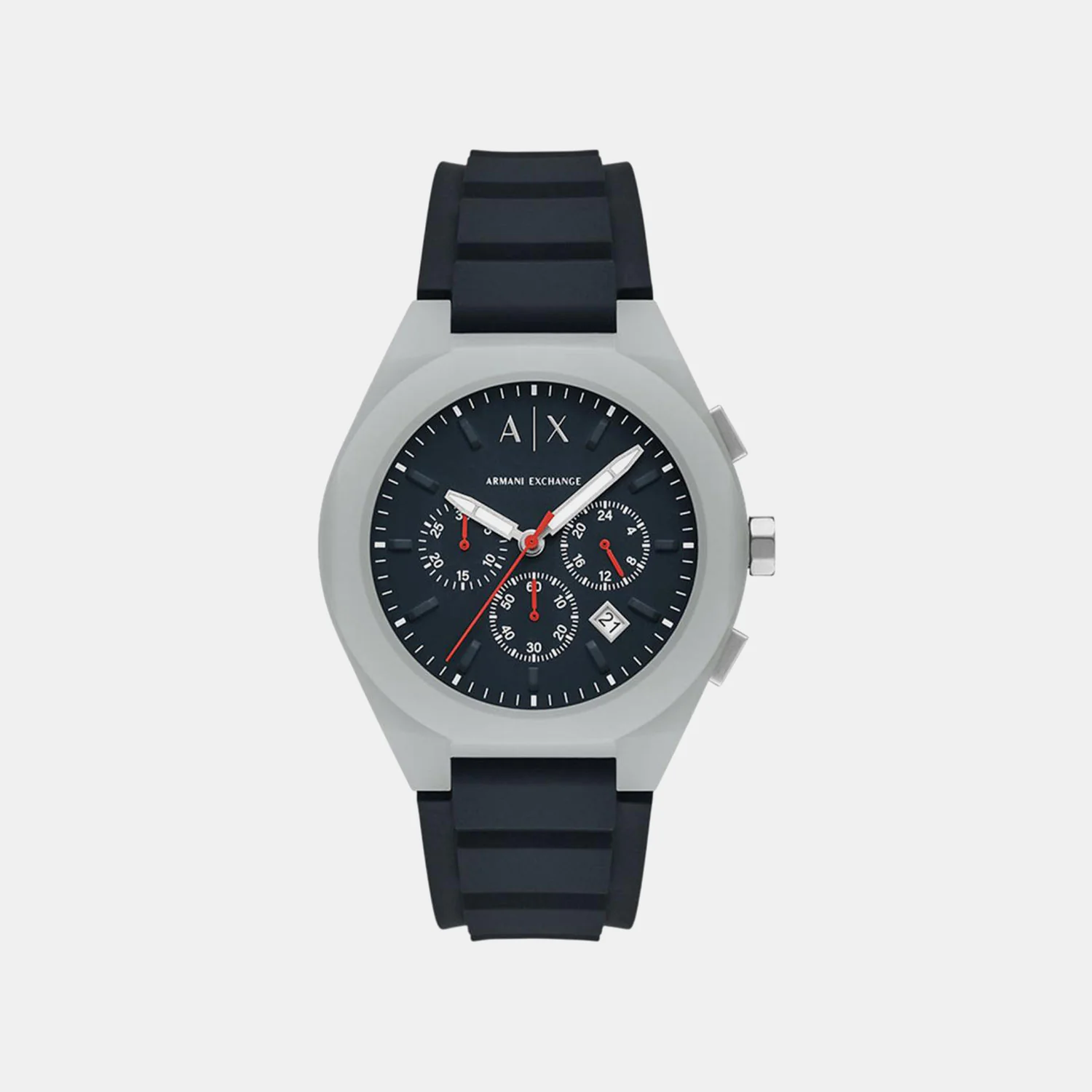 Sync Men Quartz Blue Dial Chronograph Silicone Watch AX4172