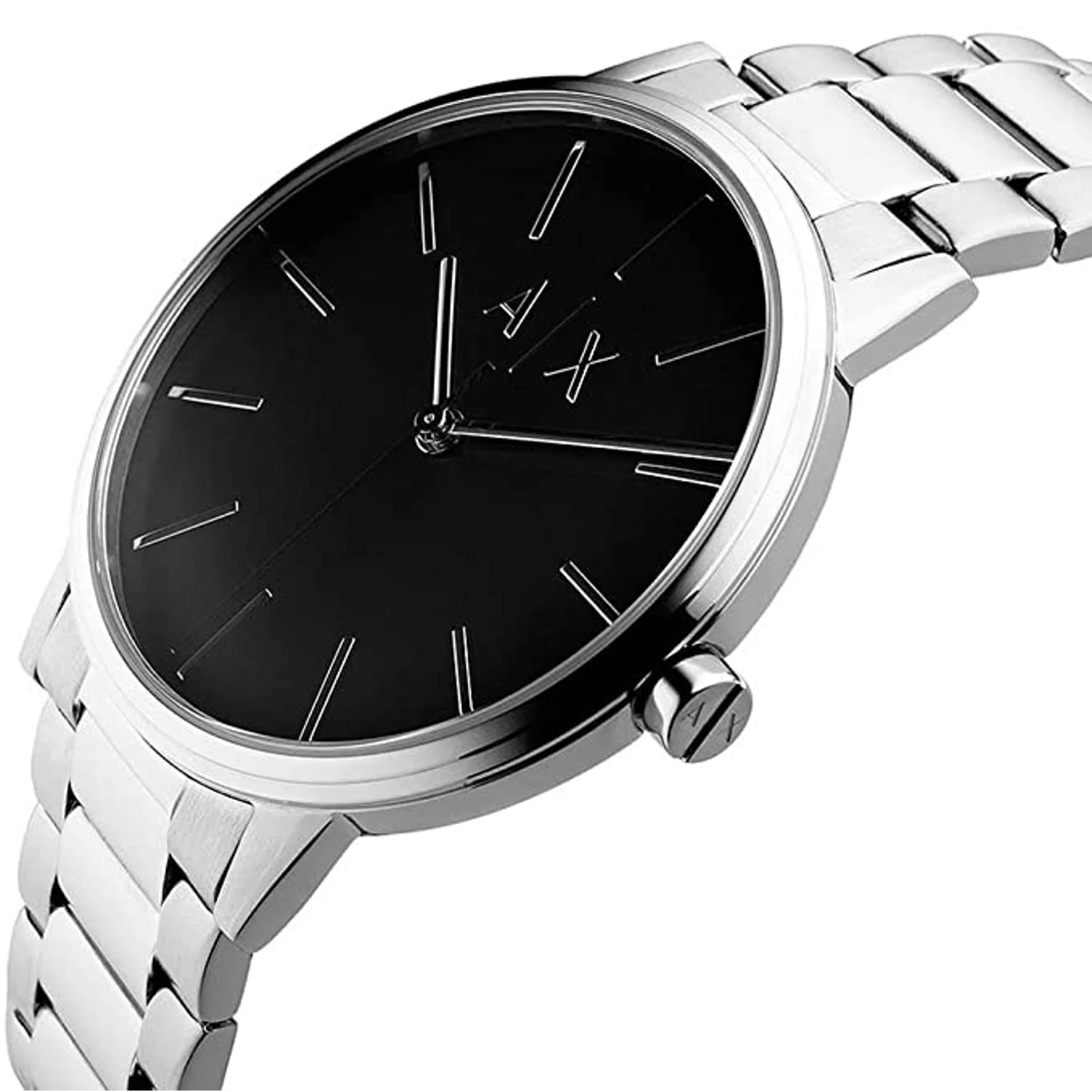 Unisex Quartz Black Dial Analog Stainless Steel Watch AX2700 - Image 3