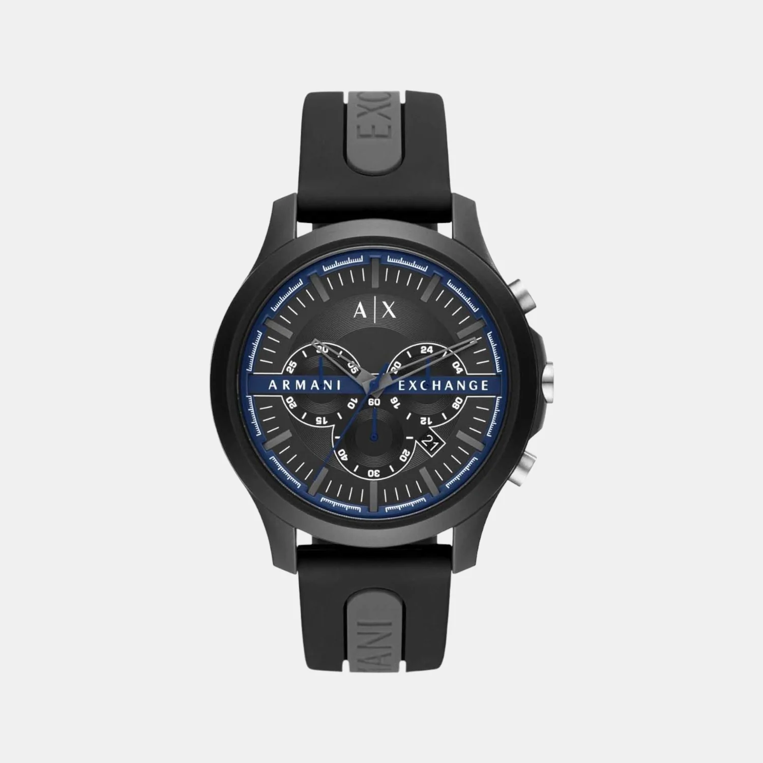 Unisex Quartz Black Dial Chronograph Silicone Watch AX2447