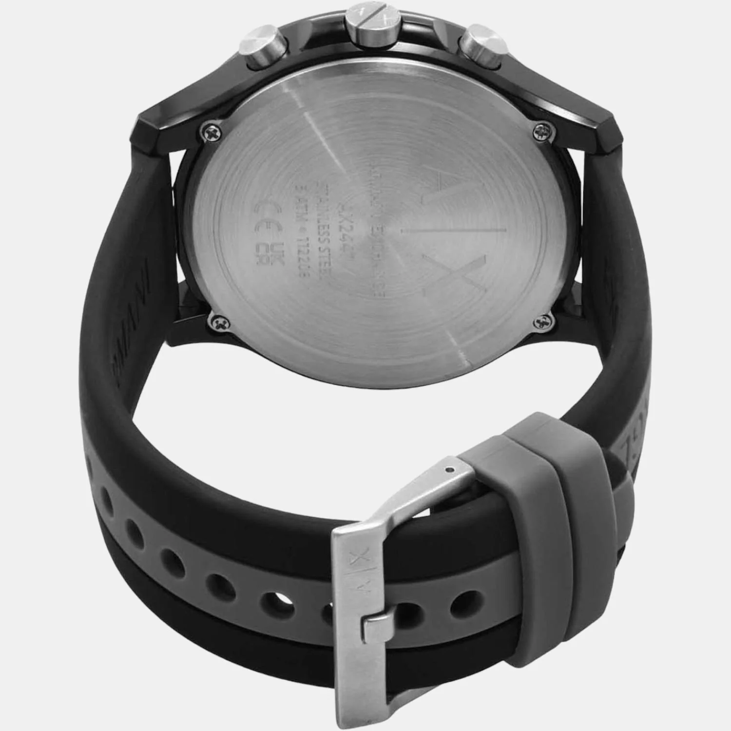 Unisex Quartz Black Dial Chronograph Silicone Watch AX2447 - Image 2